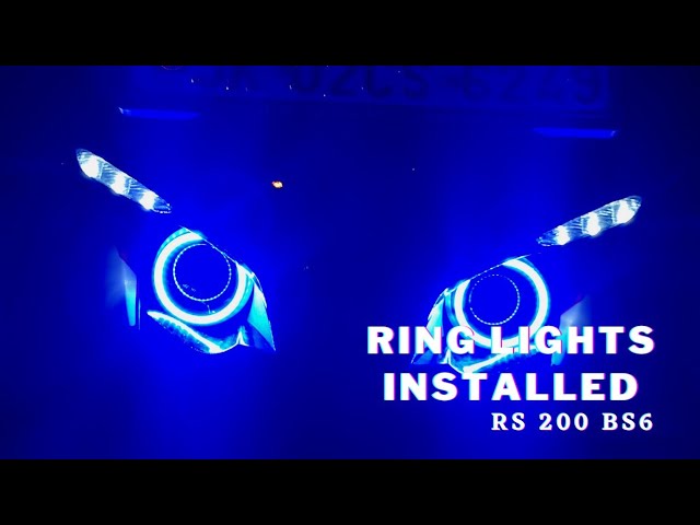 Installing Ring Lights In My Rs 200 || MODIFICATION OF MY PULSAR RS 200 ||  red color PART 6 - YouTube